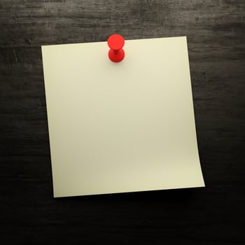 Blank note pinned on wood. 3d render photo