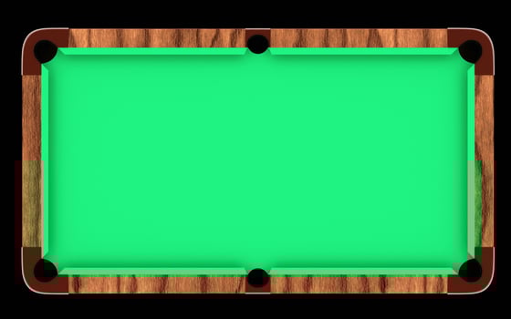 Empty billiard table. 3d render photo