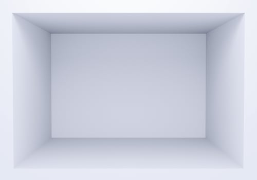 white simple empty box 3d render photo