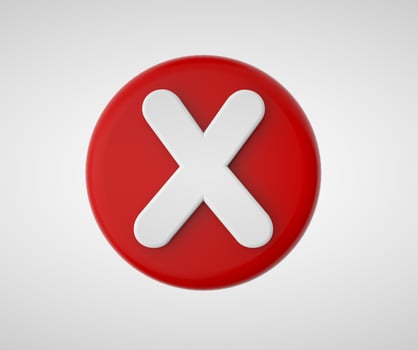 Delete 3D icon, no sign, close symbol, cancel, error and reject photo