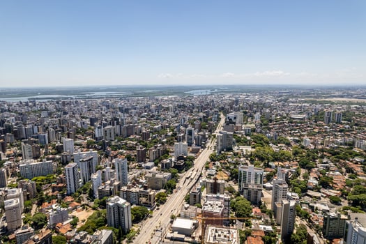 Aerial view of Porto Alegre, RS, Brazil. Aerial photo of the biggest city in the South of Brazil.