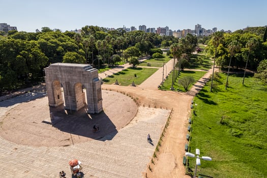 Brazil, May 2019 - Aerial view of Porto Alegre photo
