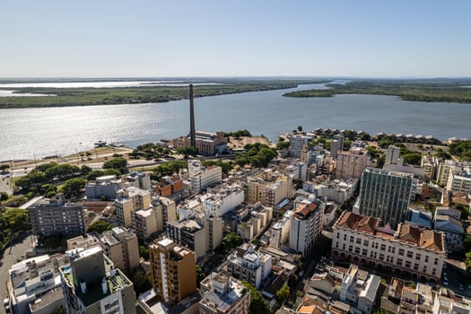 Aerial view of Porto Alegre, RS, Brazil. Aerial photo of the biggest city in the South of Brazil.