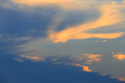 Cloudy sky in sunset photo