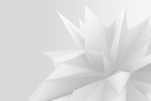 Trendy polygon textures with complex constructs in a minimalist style. Gray origami element with dots photo