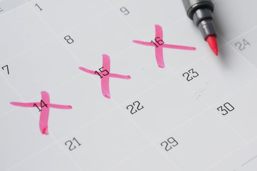 deadline concept with red mark on calendar date photo