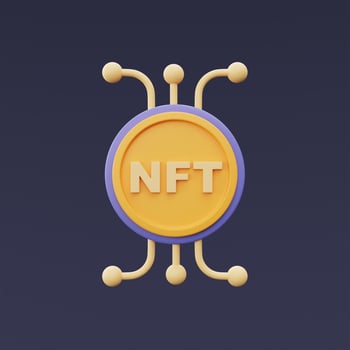 NFT nonfungible tokens concept,Crypto art,Innovation technology,3d rendering. photo