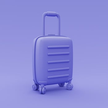 3d purple suitcase isolated,Tourism and travel concept ,holiday vacation,minimal style,3d rendering. photo