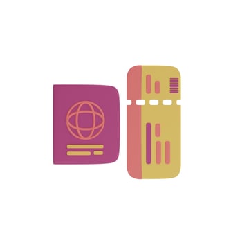 3d render of  Passports and tickets ,Tourism and travel concept,minimal style,Flat lay. photo