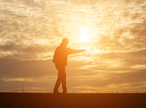Man in the sunset photo