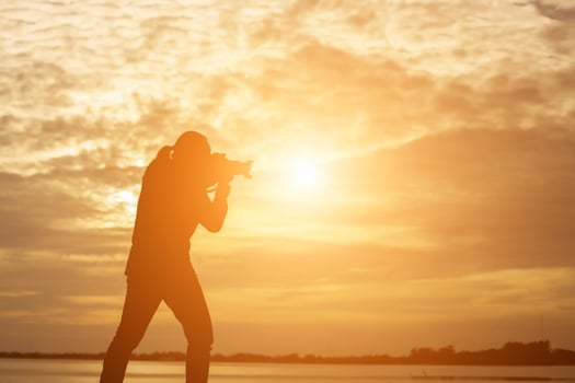 Man in the sunset photo