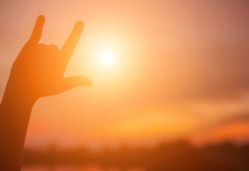 hands-shape for the Sun. photo