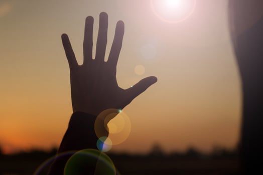 hands-shape for the Sun. photo