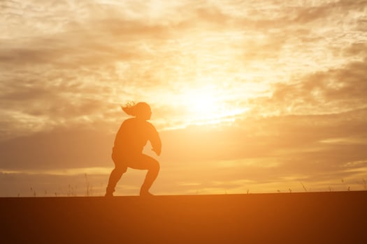 Man in the sunset photo