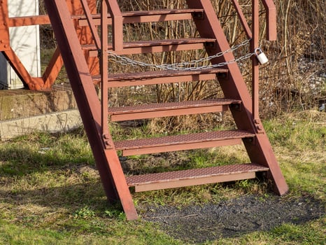 Part of an old industrial building,stairs photo