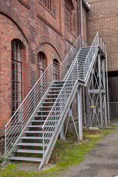 Part of an old industrial building,stairs photo