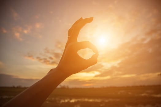 Hands-shape for the Sun. photo