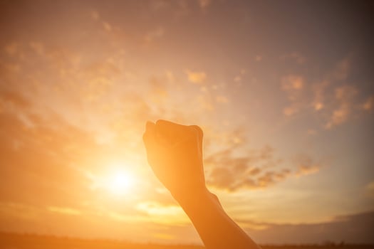 Hands-shape for the Sun. photo