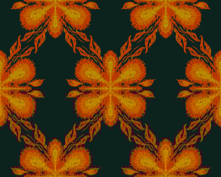 fabric ikat seamless pattern geometric ethnic traditional embroidery style.Design for background,carpet,mat,wallpaper,clothing,illustration. photo