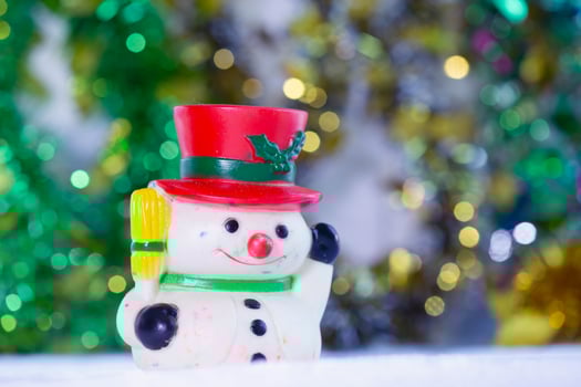 Beautiful gift with Christmas ornaments. photo