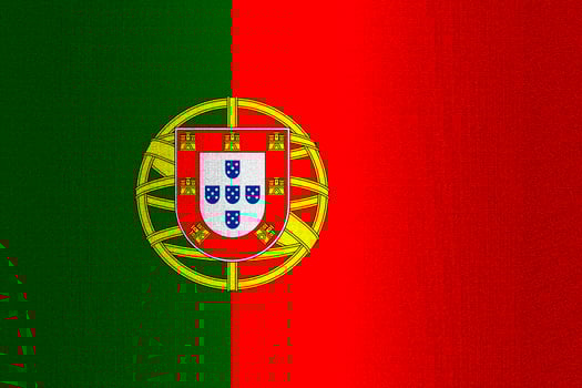 Flag of Portugal on stone photo