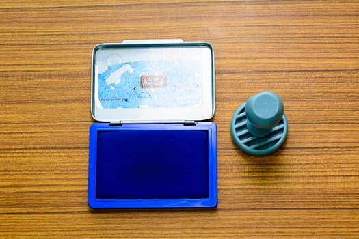 Ink pad and rubber stamp photo