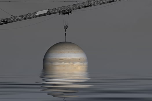 Planet Jupiter. Elements of the furnished by NASA. photo