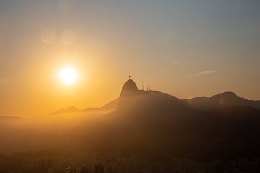 View of Sugar Loaf, Corcovado, and Guanabara bay, Rio de Janeiro, Brazil photo