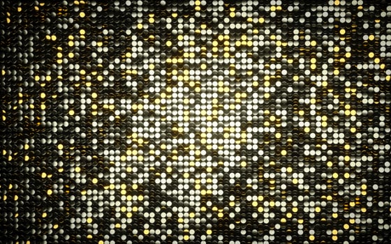 Gold coins shiny mosaic background. Black background with gold lights background. Silver and gold. 3D. Premium quality image. photo