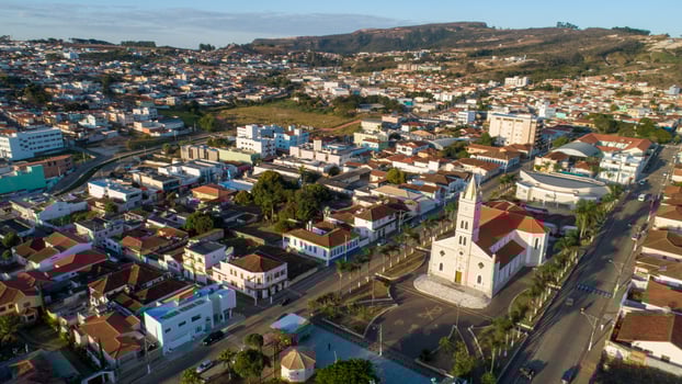 Aerial view of a Brazilian town photo