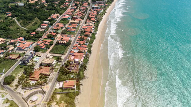 Aerial view of a beautiful beach photo