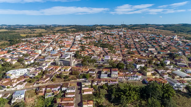 Aerial view of a Brazilian town photo