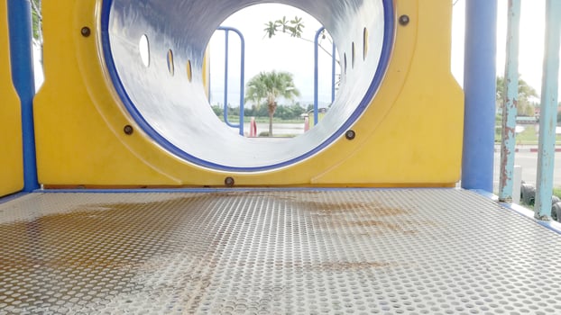 Playground for fun in the outdoor park. photo