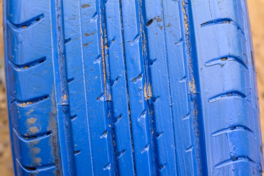 Old tires blue photo