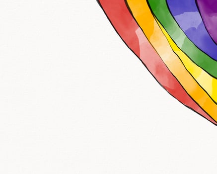 LGBT  Pride month watercolor texture concept. Rainbow flag brush style isolate on white background. photo