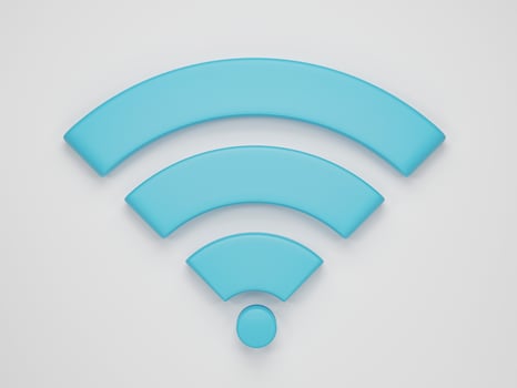 3d rendering, 3d illustration. Icon Wi-Fi, wireless internet network symbol on white background. Minimal concept. photo
