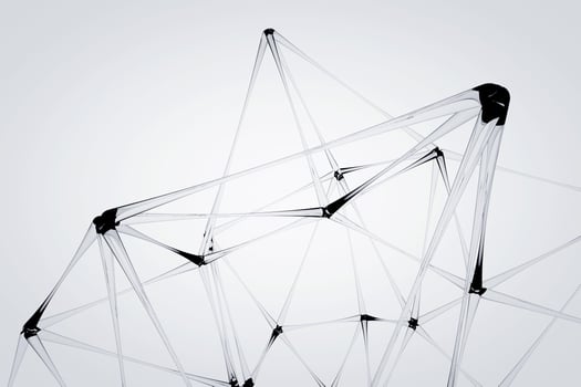 Futuristic polygonal metaball structure background 3d render photo
