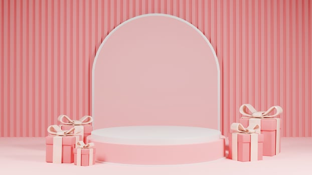 3D Render Valentine's Day Podium Product Display photo