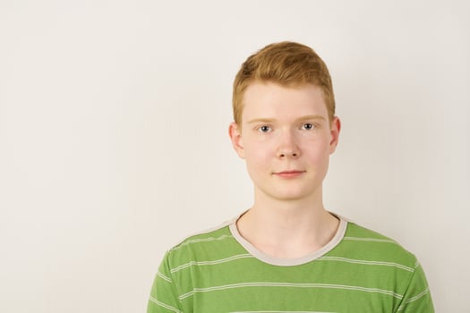 Irish young man on white background photo