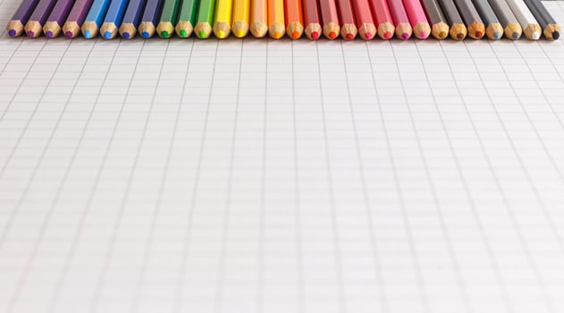 Colorful pencil on white paper photo
