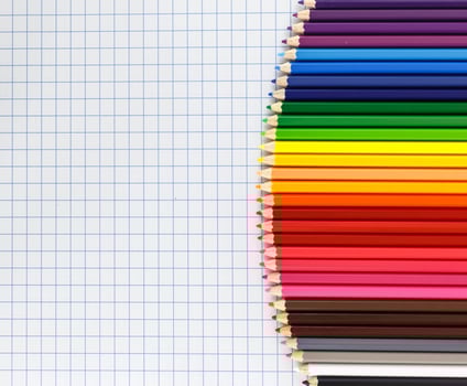 coloring penceils arrange in row photo