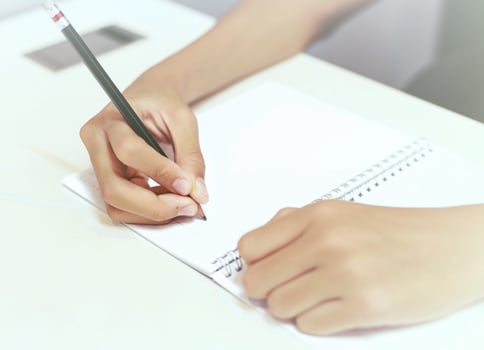 Hand writing on book photo