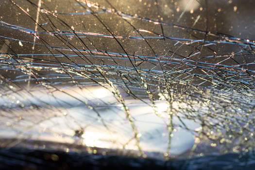 Inside windshield cracks. photo
