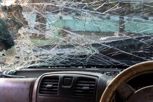 Windshield broken inside. photo