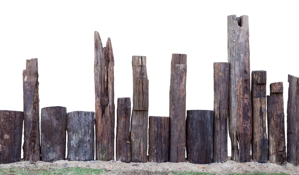 Isolate old wooden fence. photo