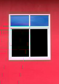 Aluminum windows with colorful walls photo