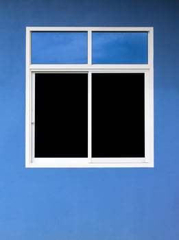 Aluminum windows with colorful walls photo