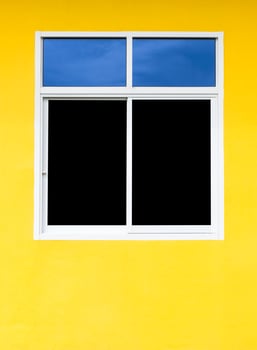 Aluminum windows with colorful walls photo