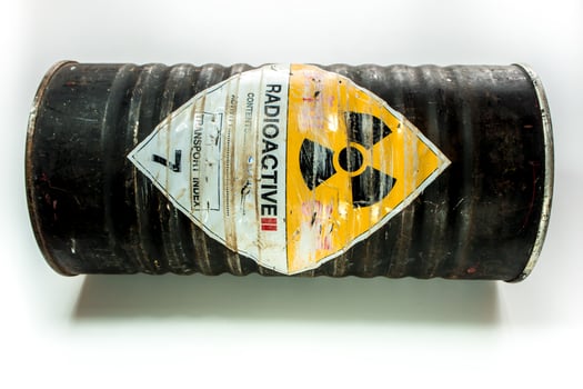 Steel container of Radioactive material photo