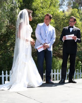 LOS ANGELES APR 14 - Karla Mosley, Mark Steines, Lawrence Zarian at the Home and Family Celebrates Bold and Beautiful s 30 Years at Universal Studios Back Lot on April 14, 2017 in Los Angeles, CA photo